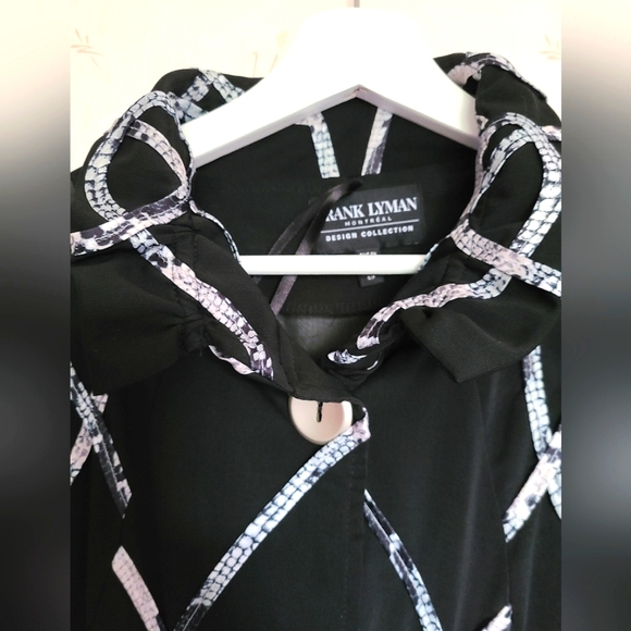 Frank Lyman black sheer coat, size small - Picture 2 of 10